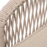 "Канны" кресло плетеное из роупа, каркас алюминий белый, роуп бежевый круглый, ткань бежевая