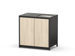 Шкаф напольный с мойкой Lounge D-04S-R, 90 см, дуб сонома/черный мрамор