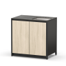 Шкаф напольный с мойкой Lounge D-04S-R, 90 см, дуб сонома/черный мрамор