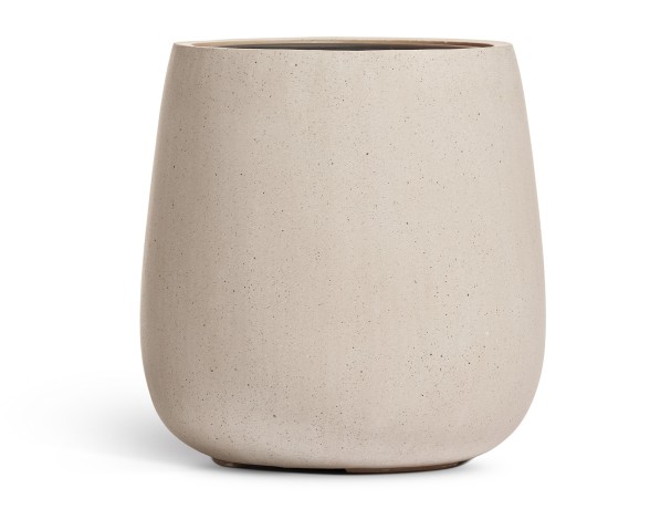 Кашпо TREEZ Effectory Beton Design-Чаша Белый песок в-33 см, д-31 см