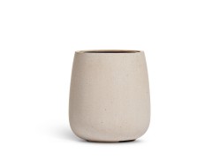 Кашпо TREEZ Effectory Beton Design-Чаша Белый песок в-33 см, д-31 см