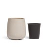 Кашпо TREEZ Effectory Beton Design-Чаша Белый песок в-33 см, д-31 см