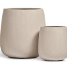 Кашпо TREEZ Effectory Beton Design-Чаша Белый песок в-33 см, д-31 см