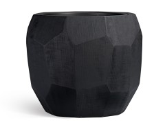 Кашпо TREEZ Effectory Anthra Design-многогранник Антрацит в-32, д-37 см