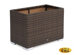 &quot;Лунго&quot; кашпо для цветов большое плетеное из искусственного ротанга, цвет бежевый