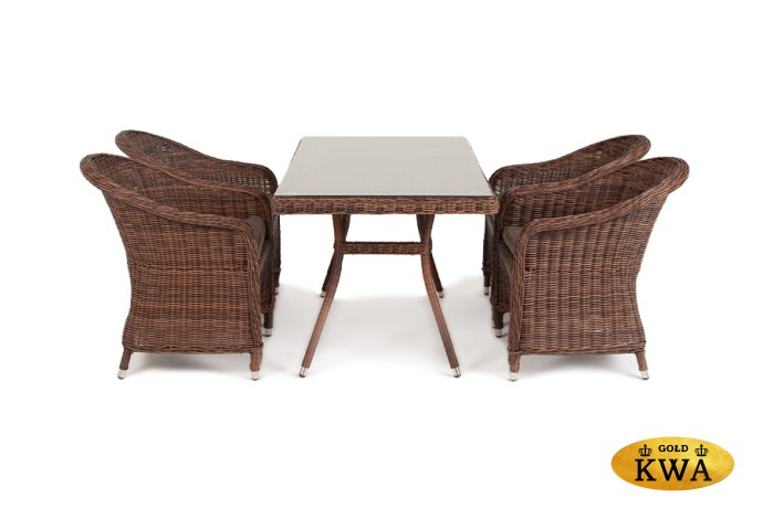 "Латте–140 R" обеденная группа плетеная, цвет коричневый