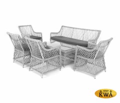 "Асти" лаунж-зона из искусственного ротанга на 6 персоны, цвет графит