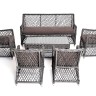 "Асти" лаунж-зона из искусственного ротанга на 6 персоны, цвет графит