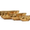Кашпо TREEZ Effectory Metal Высокая лодка Design Crumple Сусальное золото в-20, ш-27, дл-55 см