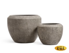 Кашпо TREEZ Effectory Volcano Чаша Design Серо-коричневый туф в-45 см, д-56 см