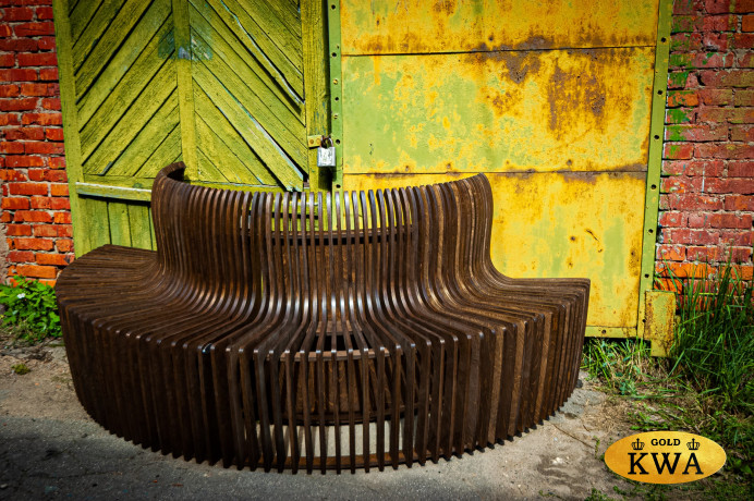 СКАМЬЯ КРУГОВАЯ параметрическая деревянная CIRCUM BANCO IV темная 2/4