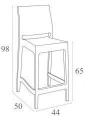 Стул пластиковый полубарный