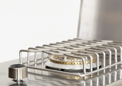 Шкаф напольный с газовой плитой Lounge D-11P, 60 см, черный/серый каспий