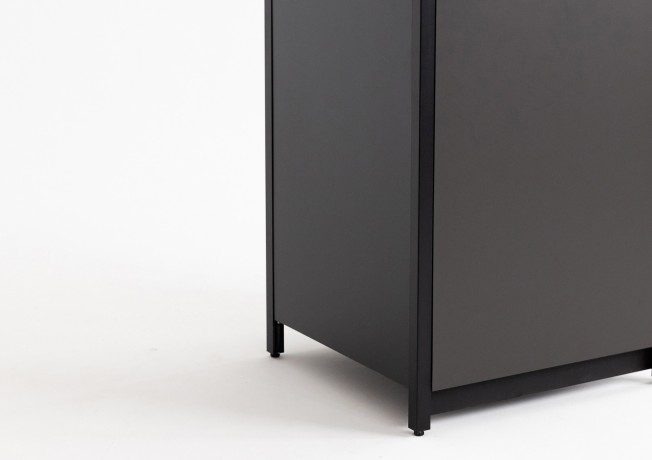 Шкаф напольный с газовой плитой Lounge D-11P, 60 см, черный/серый каспий