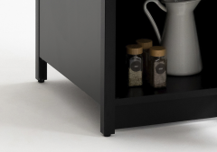 Шкаф напольный с газовой плитой Lounge D-11P, 60 см, черный/серый каспий