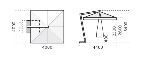 Зонт профессиональный 4х4 м