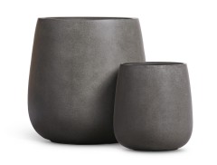 Кашпо TREEZ Effectory Beton Design-Чаша Тёмно-серый бетон в-33 см, д-31 см