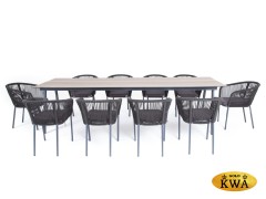 &quot;Куба&quot; обеденная группа на 10 персон, стол HPL &quot;дуб&quot;, круглый роуп