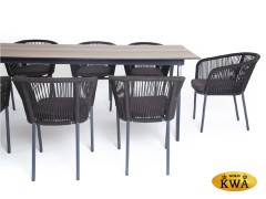 &quot;Куба&quot; обеденная группа на 10 персон, стол HPL &quot;дуб&quot;, круглый роуп