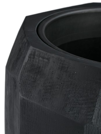 Кашпо TREEZ Effectory Anthra Design-многогранник Антрацит в-50, д-60 см
