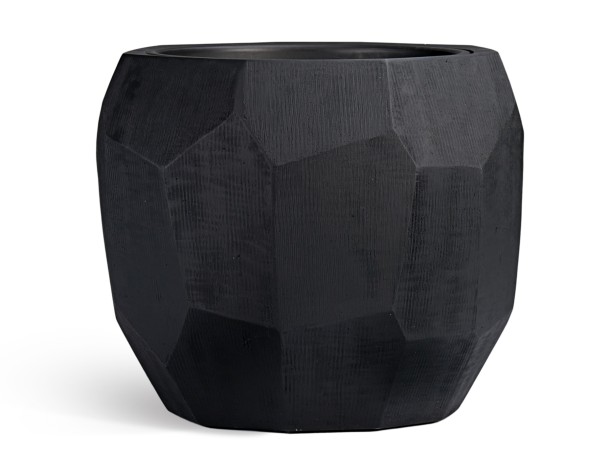Кашпо TREEZ Effectory Anthra Design-многогранник Антрацит в-50, д-60 см