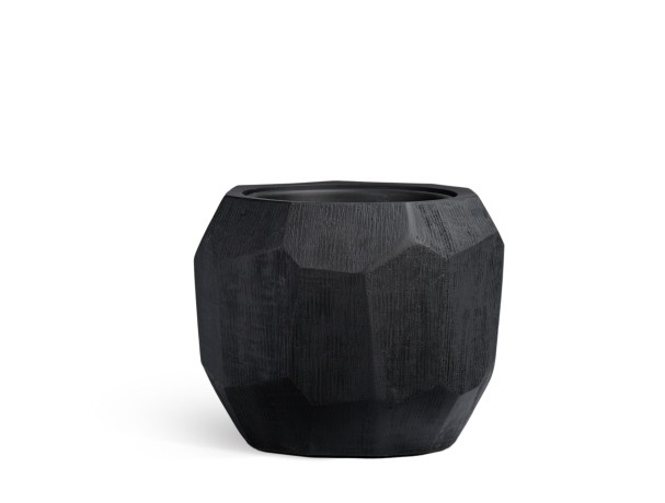 Кашпо TREEZ Effectory Anthra Design-многогранник Антрацит в-50, д-60 см
