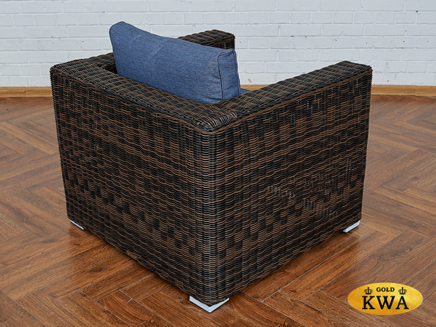 Плетеное кресло KARL с серыми подушками