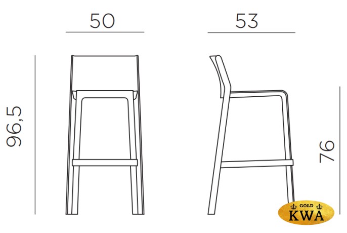 Стул пластиковый барный