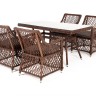"Латте–140 L" обеденная группа плетеная, цвет коричневый