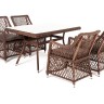 "Латте–140 L" обеденная группа плетеная, цвет коричневый