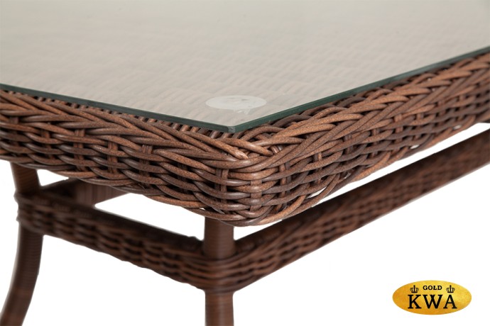 "Латте" плетеный стол из искусственного ротанга 200х90см, цвет коричневый