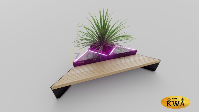 Модульная скамейка «Хеопс» с подсветкой (лиственница)