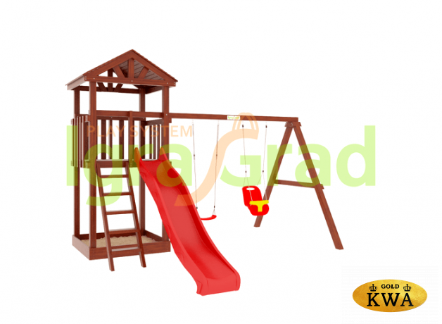 Детская площадка IgraGrad "Панда Фани Tower" с качельным модулем