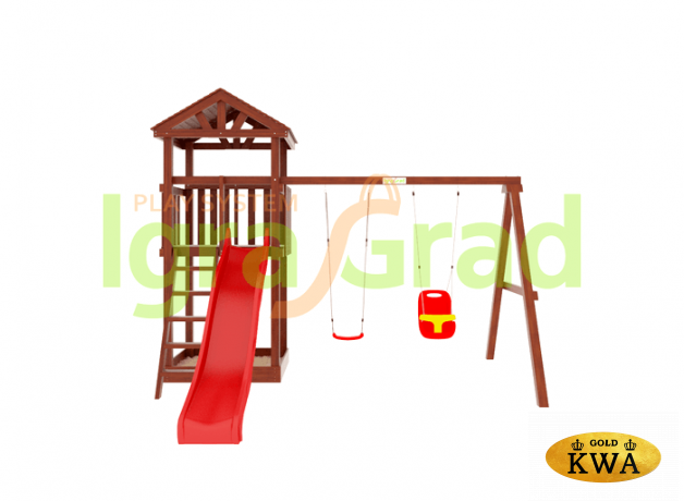 Детская площадка IgraGrad "Панда Фани Tower" с качельным модулем