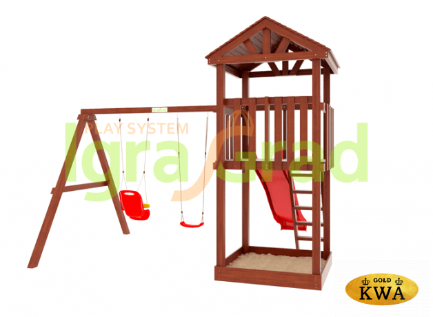 Детская площадка IgraGrad "Панда Фани Tower" с качельным модулем