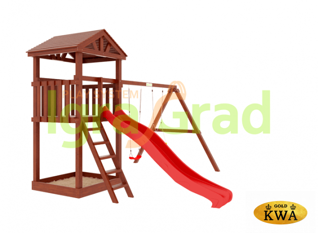 Детская площадка IgraGrad "Панда Фани Tower" с качельным модулем