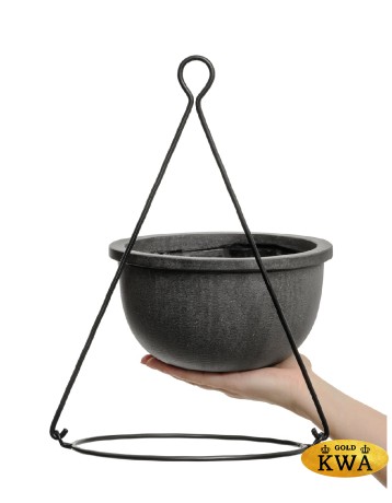 Кашпо TREEZ Effectory Beton Полусфера подвесная Тёмно-серый бетон в-12 см, д-21 см