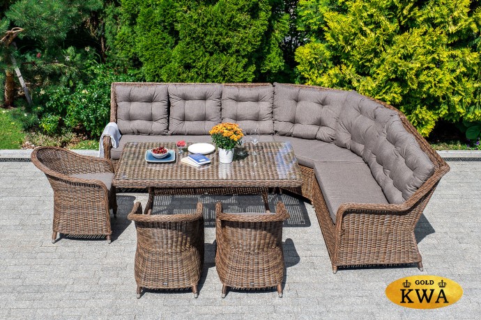 "Бергамо" модульный диван из ротанга, цвет коричневый