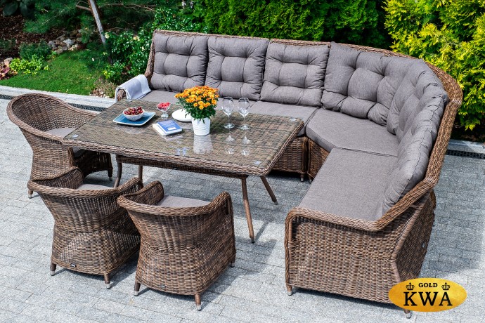 "Бергамо" модульный диван из ротанга, цвет коричневый