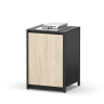 Шкаф напольный с газовой плитой Lounge D-11P, 60 см, дуб сонома/черный мрамор