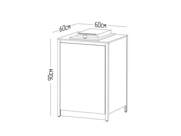 Шкаф напольный с газовой плитой Lounge D-11P, 60 см, дуб сонома/черный мрамор