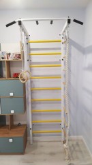 ДСК Семейный ПРОФ с турником (вер. лестница + канат + кольца)