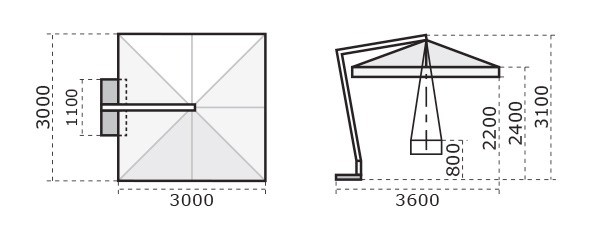 Зонт профессиональный 3х3 м