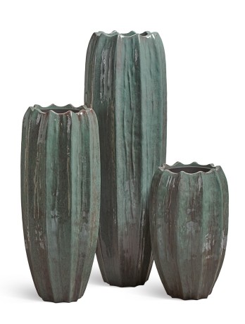 Кашпо TREEZ Effectory Cerama кашпо-ваза изумрудный лак в-67 см 1/1