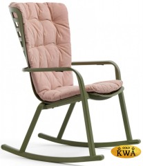 Кресло-качалка пластиковое с подушкой