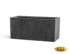 Кашпо TREEZ Effectory Stone низкий прямоугольник Тёмно-серый камень д-40, ш-20, в-22 см