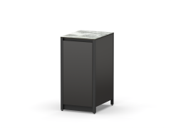 Шкаф напольный Lounge D-12, 40 см, черный/серый каспий