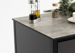 Шкаф напольный Lounge D-12, 40 см, черный/серый каспий