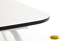 "Верона" журнальный стол из HPL 120х65, H40, каркас белый муар, цвет столешницы "молочный"