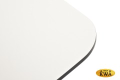 "Верона" журнальный стол из HPL 120х65, H40, каркас белый муар, цвет столешницы "молочный"